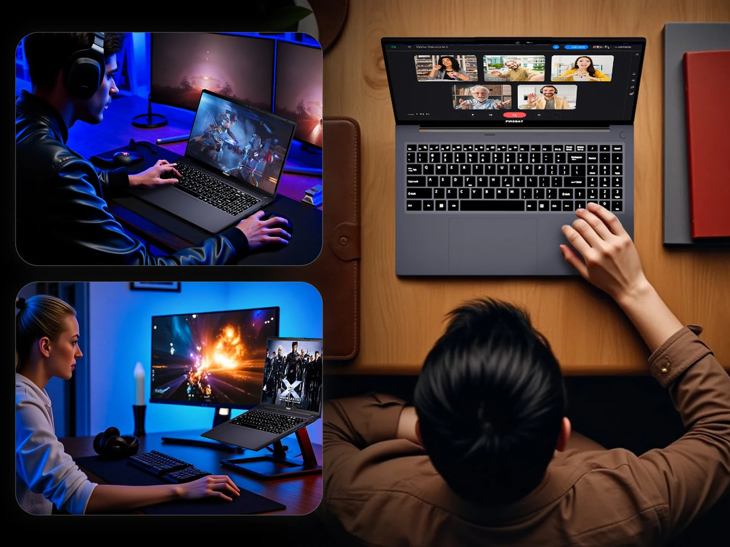 Firebat High Quality 15.6 Inch N150 Laptop with 16GB RAM 1TB SSD Intel Quad Core Windows 11 System Brand Laptop